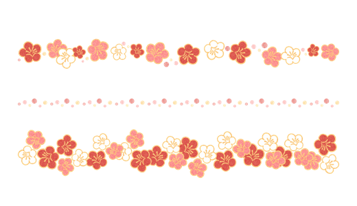 梅の花 飾り線のイラスト素材 手描きの無料イラスト素材 かわピク
